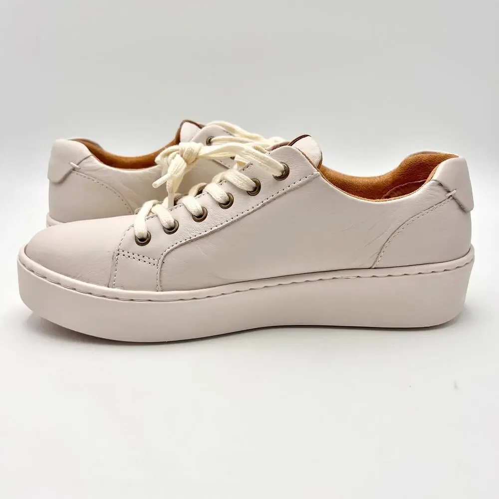 Born Womens Mira Casual Sneakers Size 9 M White Leather NWOB